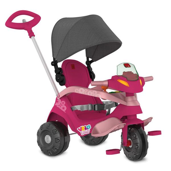 Imagem de Triciclo Velobaby Rosa Capota Passeio Pedal Bandeirante 359