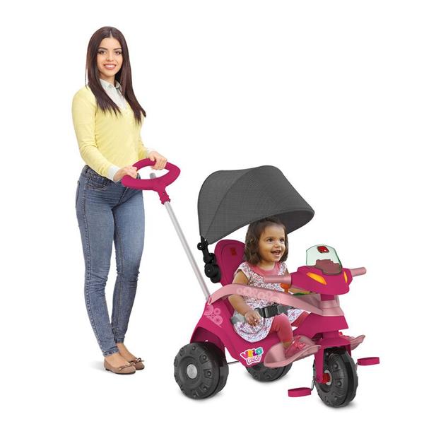 Imagem de Triciclo Velobaby Rosa Capota Passeio Pedal Bandeirante 359