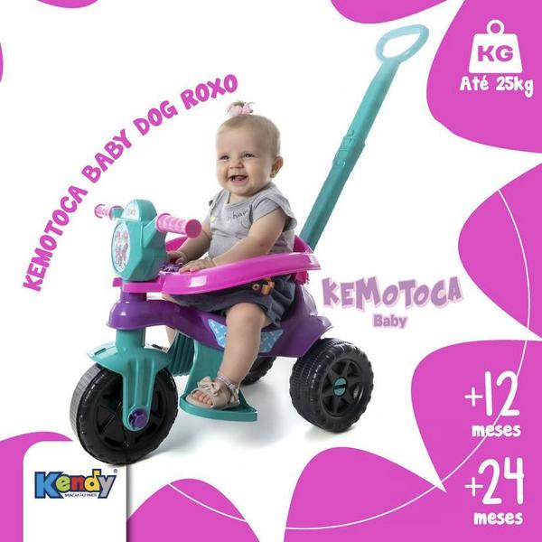 Imagem de Triciclo Velotrol Infantil Motoca Totoca Baby Dog Roxo Kendy