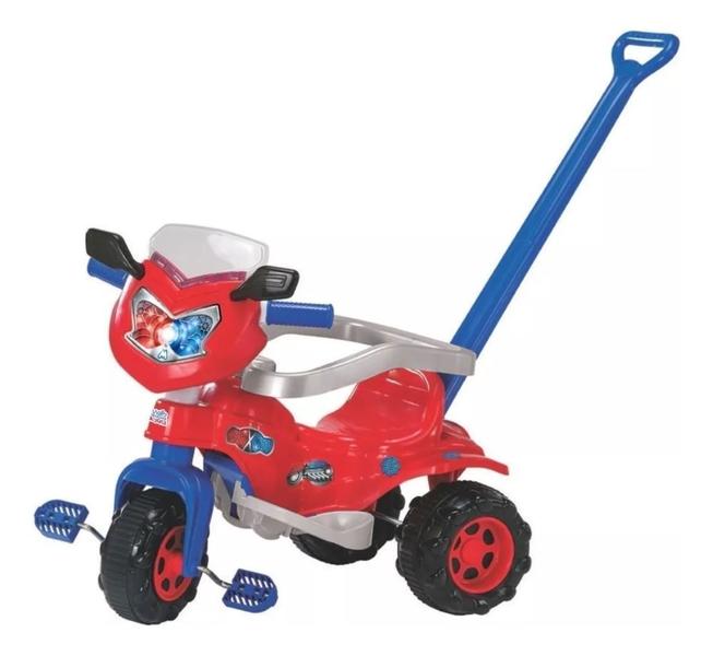 Imagem de Triciclo Velotrol Tonquinha Motoca Com Haste Proteção Brinquedo Infantil Criança Red