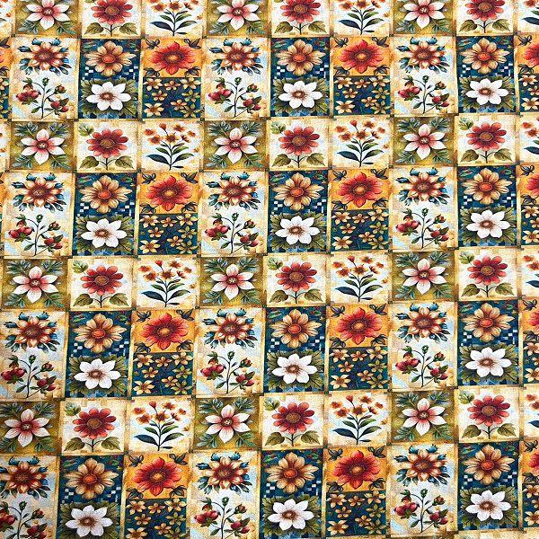 Tricoline Digital 3D Coleção Azulejos Country D820 - Fabricart Imagem de Tricoline Digital 3D Coleção Azulejos Country D820