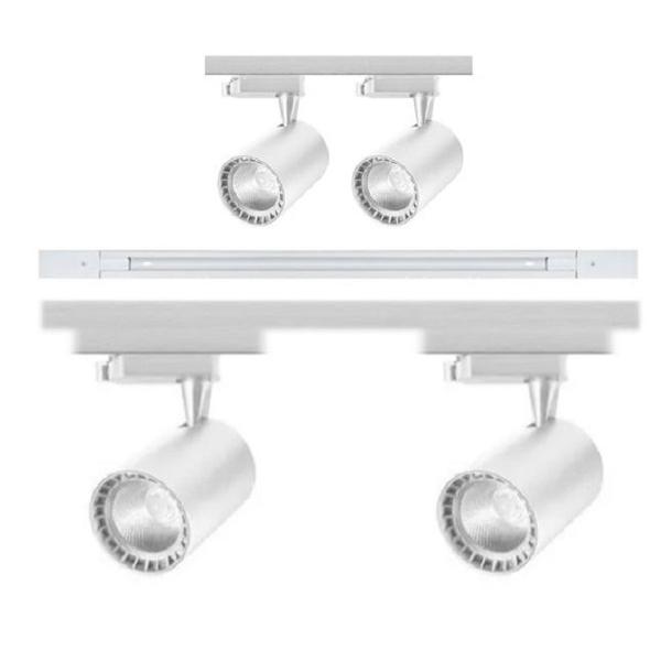 Imagem de Trilho Eletrificado 1 Metro Com 2 Spots Led Branco 7W 6500K