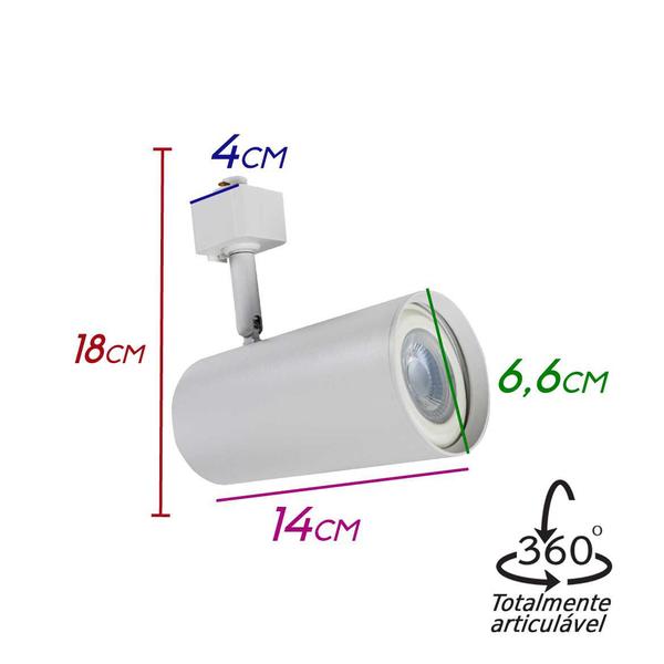 Imagem de Trilho Eletrificado 1m + 2 Spot Branco + 2 LED Branco Frio Par20 ST2299