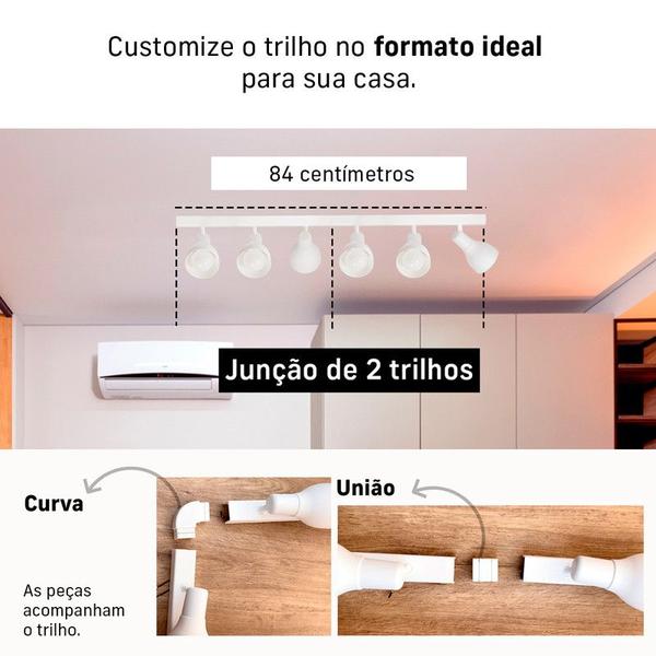 Imagem de Trilho Eletrificado 1m 26cm 9 Spots E27 LED Comum c/ Conector/Emenda