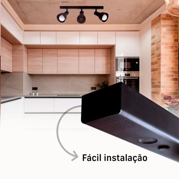 Imagem de Trilho Eletrificado 1m 26cm 9 Spots E27 LED Comum c/ Conector/Emenda