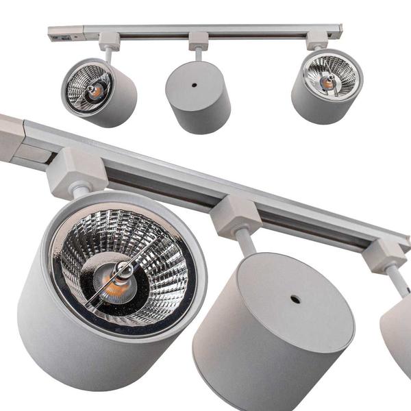 Imagem de Trilho Eletrificado 1m + 3 Spot Branco + 3 LED Ar111 Branco Frio ST2305