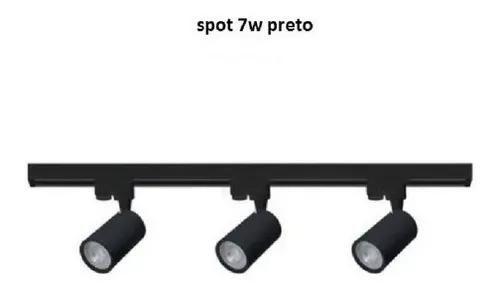 Imagem de Trilho Eletrificado 1m + 4 Spots Led 7w 3500k Bivolt Preto