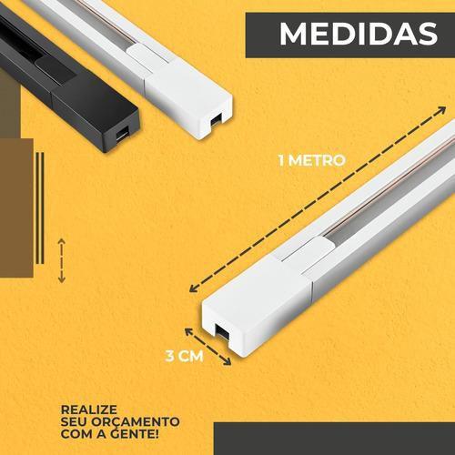 Imagem de Trilho Eletrificado 1m Para Spots De Led Preto E Branco