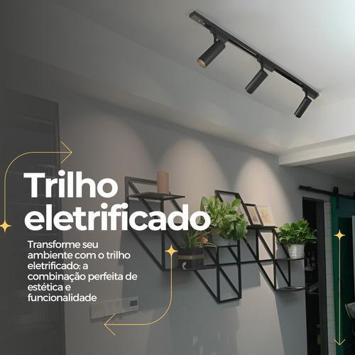 Imagem de Trilho Eletrificado 1m Para Spots De Led Preto E Branco