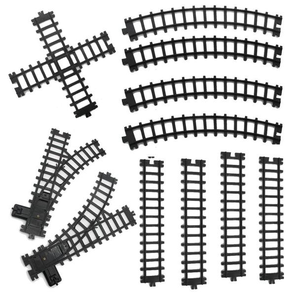 Imagem de Trilhos de Trem Curvos e Retos de 5cm - Pacote de Expansão com Blocos de Construção Flexíveis