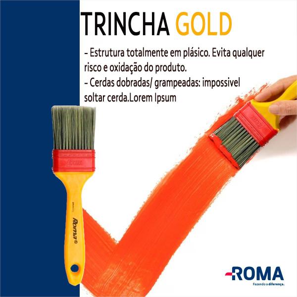 Imagem de Trincha Gold Cerda Sintética Gris 3 Polegadas Roma Kit C/12