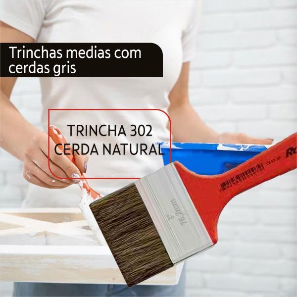 Imagem de Trincha Media 3/4 Pol Cerda Gris P/ Latex Acrílica Kit C/2