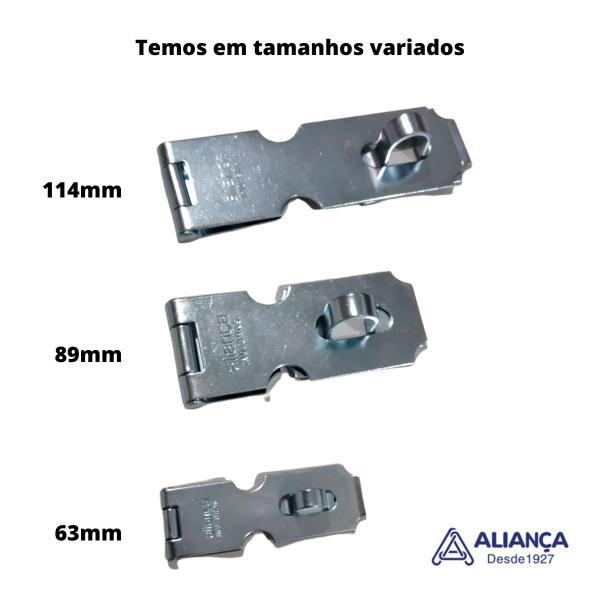 Imagem de Trinco com cadeado 20mm de gaveta armário 63mmx25mm Aliança Zincado