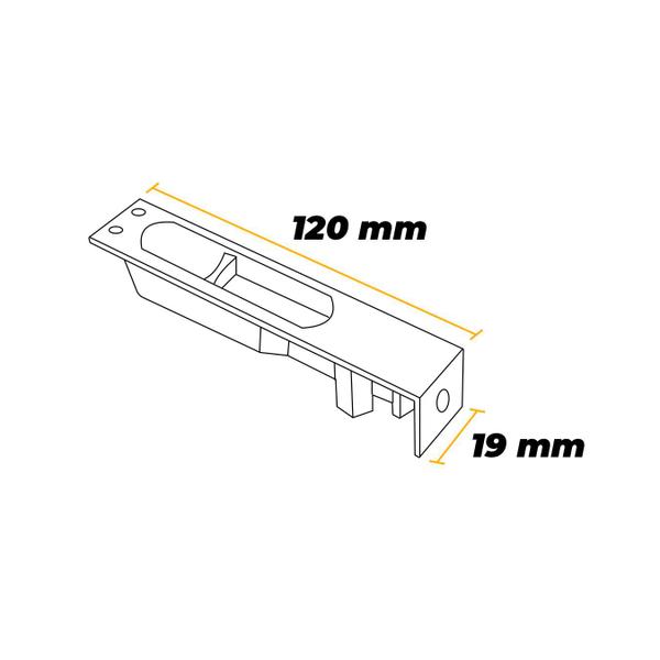 Imagem de Trinco De Embutir Para Portas De Janelas 12 Cm Cromado