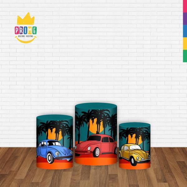 Trio Capa Cilindro Fusca Retro 3D Em Tecido Com Elástico - Prime Decor Festas Imagem de Trio Capa Cilindro Fusca Retro 3D Em Tecido Com Elástico
