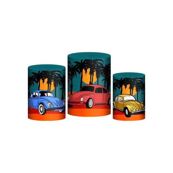 Trio Capa Cilindro Fusca Retro 3D Em Tecido Com Elástico - Prime Decor Festas Imagem de Trio Capa Cilindro Fusca Retro 3D Em Tecido Com Elástico