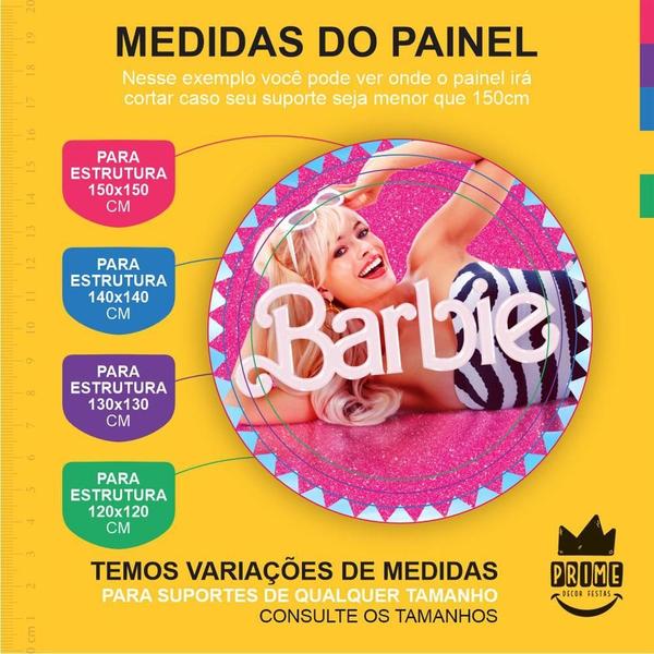 Imagem de Trio Capa Cilindro + Painel Redondo 3D Barbie 1,50M