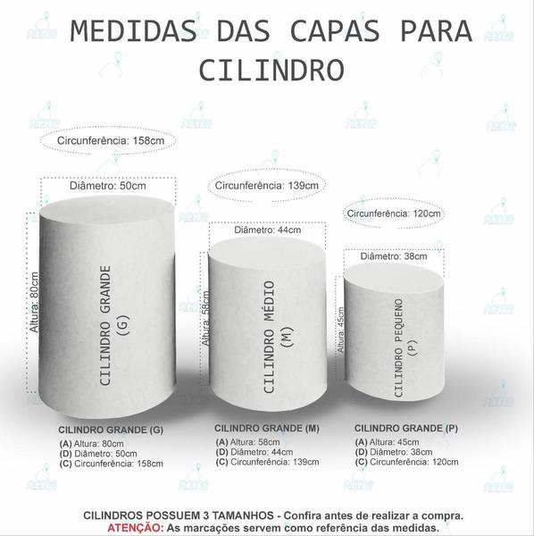 Imagem de Trio Capa Cilindro + Painel Redondo Arlequina Tecido 1,50M