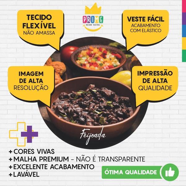 Imagem de Trio Capa Cilindro + Painel Redondo Feijoada Tecido 1,50M