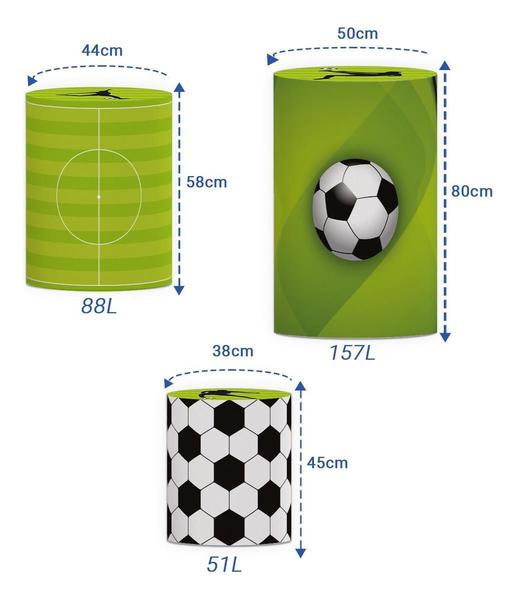 Imagem de Trio Capa Cilindro + Painel Temático De Futebol Veste Fácil