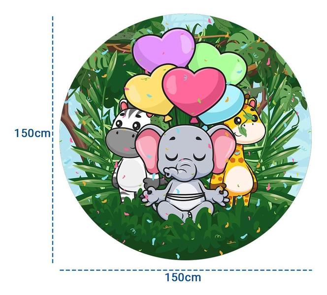 Trio Capa Cilindro Safari Infantil E Painel Tecido Sublimado - Decoraset Imagem de Trio Capa Cilindro Safari Infantil E Painel Tecido Sublimado