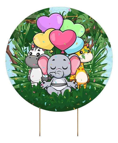 Trio Capa Cilindro Safari Infantil E Painel Tecido Sublimado - Decoraset Imagem de Trio Capa Cilindro Safari Infantil E Painel Tecido Sublimado