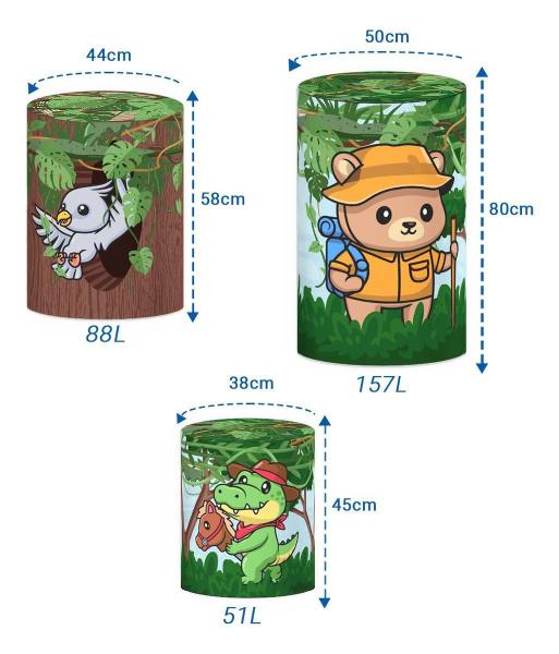 Trio Capa Cilindro Safari Infantil E Painel Tecido Sublimado - Decoraset Imagem de Trio Capa Cilindro Safari Infantil E Painel Tecido Sublimado