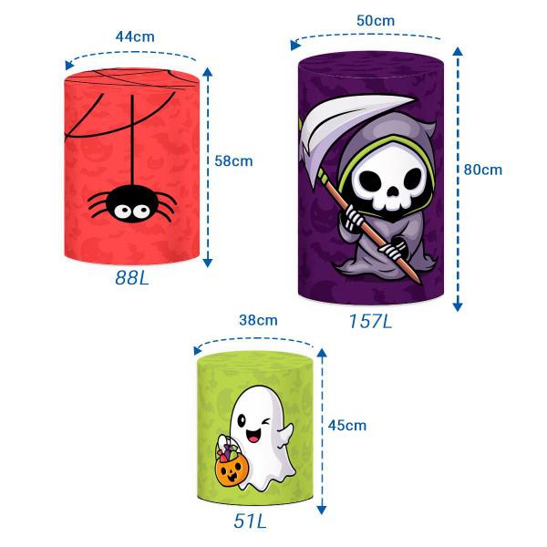 Imagem de Trio Capas Cilindro Halloween P M G + Painel Sublimado 1,50