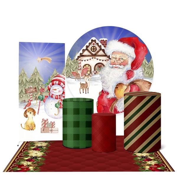 Imagem de Trio Capas Cilindro + Painel + Lateral e Tapete Natal