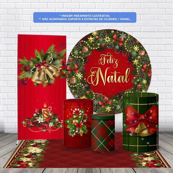 Imagem de Trio Capas Cilindro + Painel + Lateral e Tapete Natal