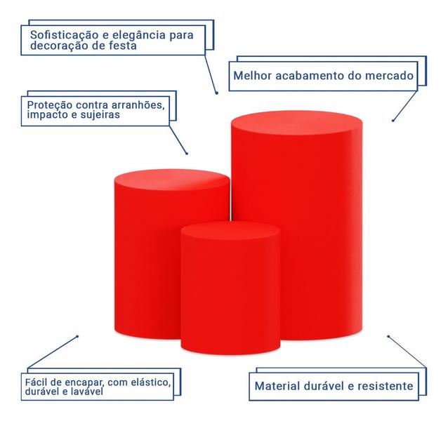 Imagem de Trio Capas Cilindros P M G Festa Veste Facil Com Elastico 