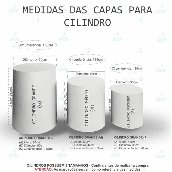 Imagem de Trio Capas Cilindros Sublimado 15 Anos Tecido Veste Fácil