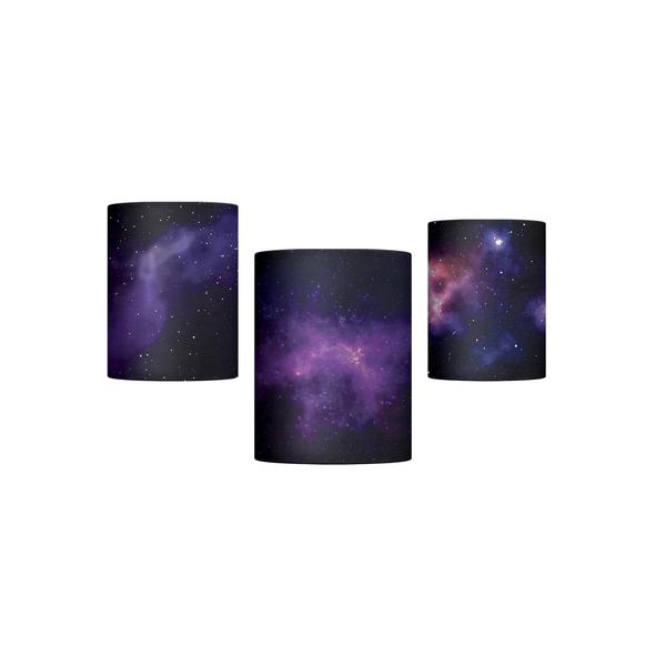 Imagem de Trio Capas Cilindros Sublimado Galaxia Tecido Veste Fácil