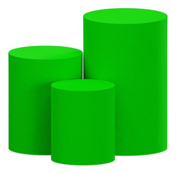 Imagem de Trio Capas Verde Para Mesa Cilindro Festa P M G Veste Fácil 