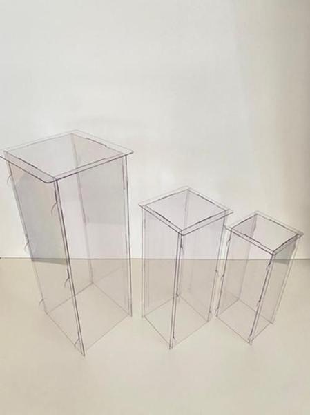 Imagem de Trio Cilindro E Cubo Transparente Desmontável Acrílico Grand