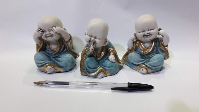 Imagem de Trio de buda 8 cm(azul turquesa)