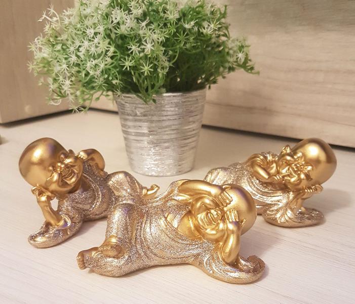 Trio De Buda Alegria Cego Surdo Mudo Buda Estatueta 9 cm - Flash Imagem de Trio De Buda Alegria Cego Surdo Mudo Buda Estatueta 9 cm