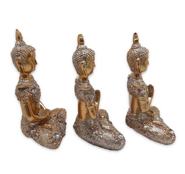 Imagem de Trio de Buda da Reflexão Yoga Refletindo Buda Gold Brilhante