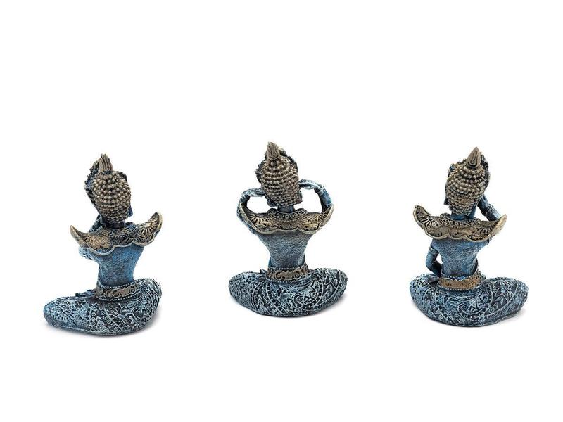Imagem de Trio De Budas Sábios Surdo, Cego E Mudo 14 Cm Em Resina