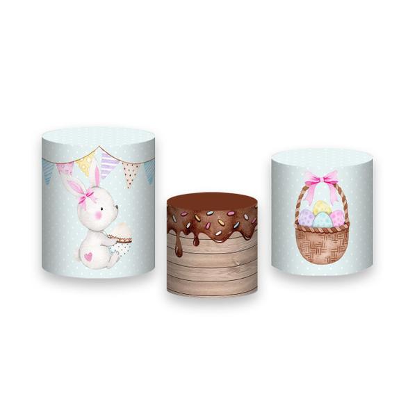 Trio De Capa Cilindro - Páscoa Doce Aquarela 009 - Via Cores Imagem de Trio De Capa Cilindro - Páscoa Doce Aquarela 009