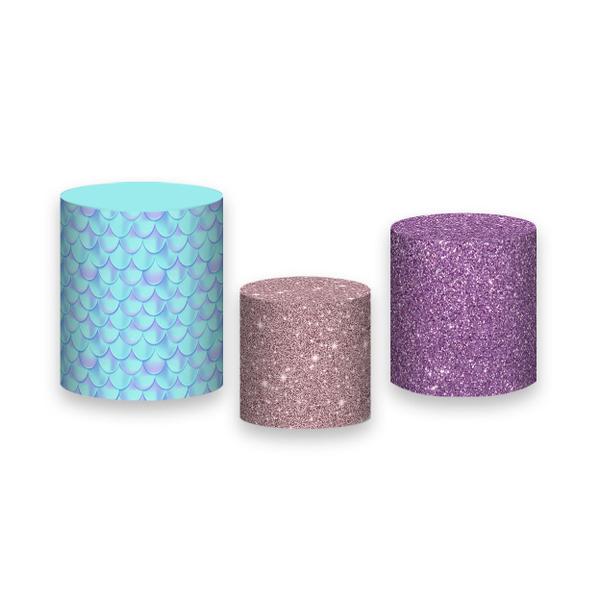 Imagem de Trio De Capa Cilindro - Sereia Efeito Glitter Roxo Chique 010