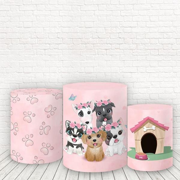 Imagem de Trio De Capas Cilindros 3D Sublimado Pets Fcc-376