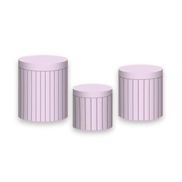 Trio de Capas de Cilindro - Efeito Ripado Madeira Liso Lilás Pastel 026 - Via Cores Imagem de Trio de Capas de Cilindro - Efeito Ripado Madeira Liso Lilás Pastel 026
