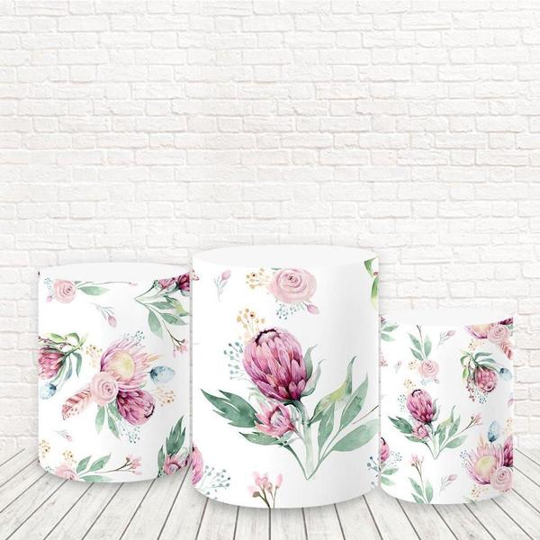 Imagem de Trio De Capas Tecido Sublimado 3D Floral Fcc-469