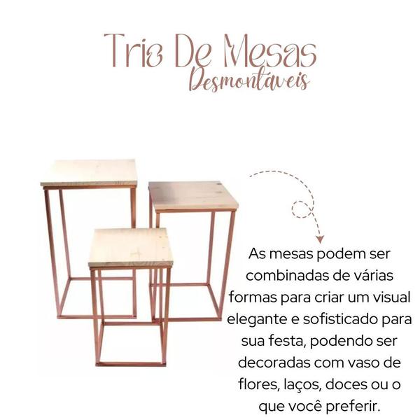 Imagem de Trio De Mesa Cobre Decoração Festas E Eventos