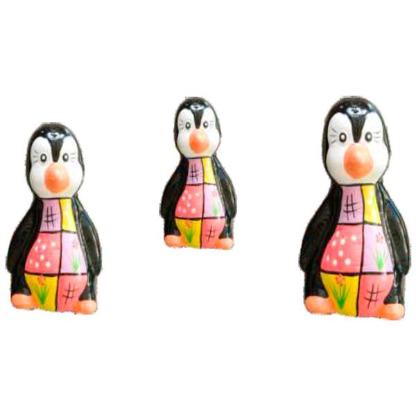 Imagem de Trio de Pinguins Reis em cerâmica de Geladeira e Sala Decorativos