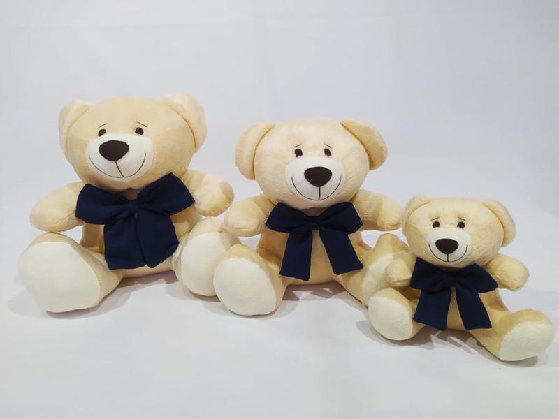 Imagem de Trio De Ursinhos Ted Com Laço Para Nichos 14cm 20cm 25cm