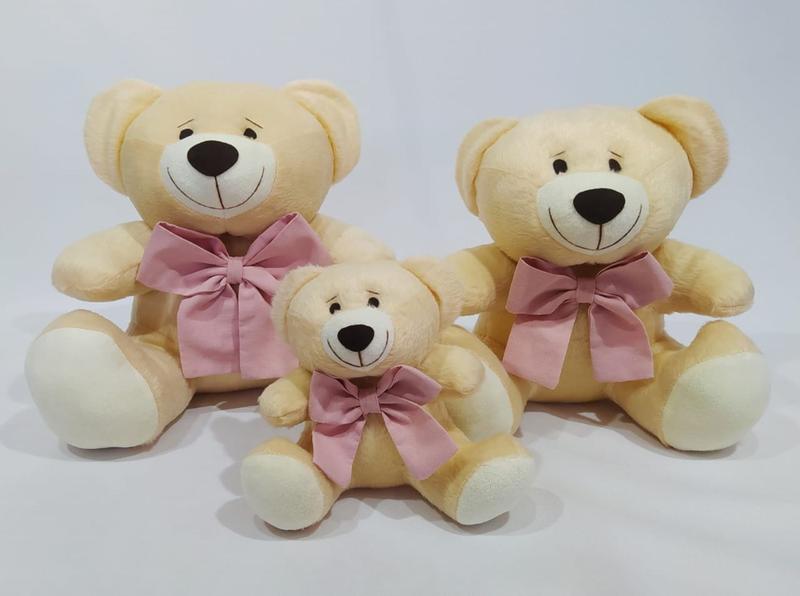 Imagem de Trio De Ursinhos Ted Com Laço Para Nichos 14cm 20cm 25cm