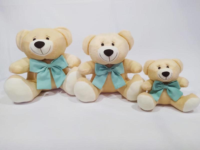 Imagem de Trio De Ursinhos Ted Com Laço Para Nichos 14cm 20cm 25cm