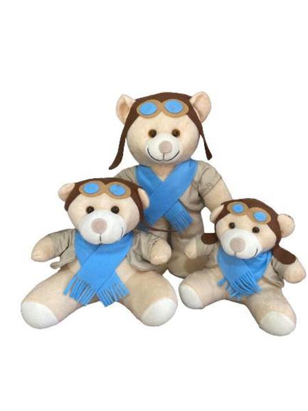 Imagem de Trio de urso aviador azul bebê